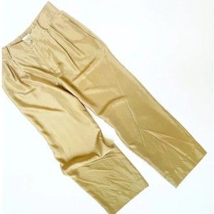 VINCE | Tan Pleated Wide Leg Silk Pant (Never Worn!)